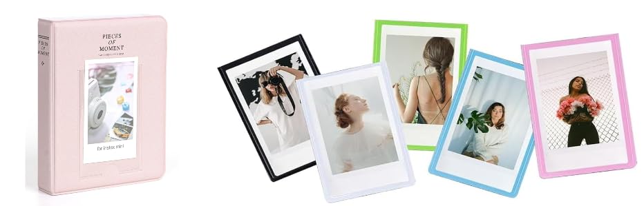 Image of ZENKO 64-Pocket Album + 5 Magnetic Frames fits Fujifilm Instax Mini (12, 11, 9, 8, 40, Evo, Liplay), Mini Link Printer, Polaroid Snap Touch, PIC-300, Z2300 Mint Instant Cameras (Blossom Pink)