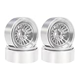Para SCX24 Para TRX4M Para Axial Para RedCat Para Ascent-18 AX24 1/24 1/18 1.3 'llantas Beadlock Neumáticos Para Cubo Piezas Mejora Orugas RC Piezas Llanta Rc(Silver)