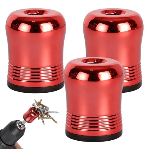 Image of Screwdriver Head Magnetic Ring, Removable Household Tool for Drills, Universal Removable Household Tool Drill Bit Holder for Hex Screwdrivers&PowerBits, Mechanics, Carpenters (Red*3pcs)