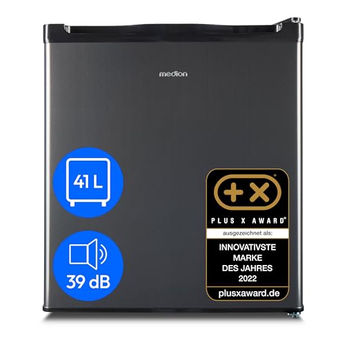 MEDION mini Kühlschrank mit Gefrierfach (klein, leise, 41L kleiner Kühlschrank für Büro Hotels...