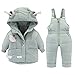 Dasongff 2 pièces Ensembles de Manteau + Combinaison de Ski éPais pour Enfant Fille Garçon Veste Hiver Chaude Épaissie avec Capuche Coupe-Vent Hooded Blousons Manteau Trench Épaissie