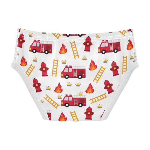 Boys' Underwear Cotton Little Boys Fire Truck Briefs Soft Toddler Underwear 2T-8Y2