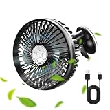 Car Cooling Fan With Suction Cup USB Rechargeable Small Mini Fan