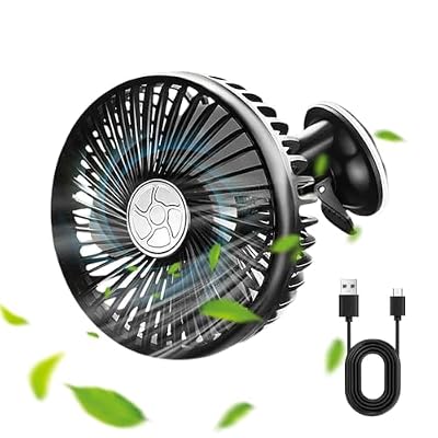 Car Cooling Fan With Suction Cup USB Rechargeable Small Mini Fan