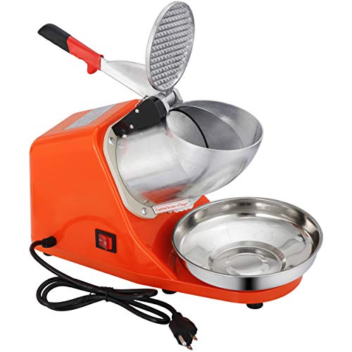 Zeny Ice Crushers Machine Electric Snow Cone Maker Stainless Steel Shaved Ice Machine 145Lbs Per Hour (Orange) #TOP7