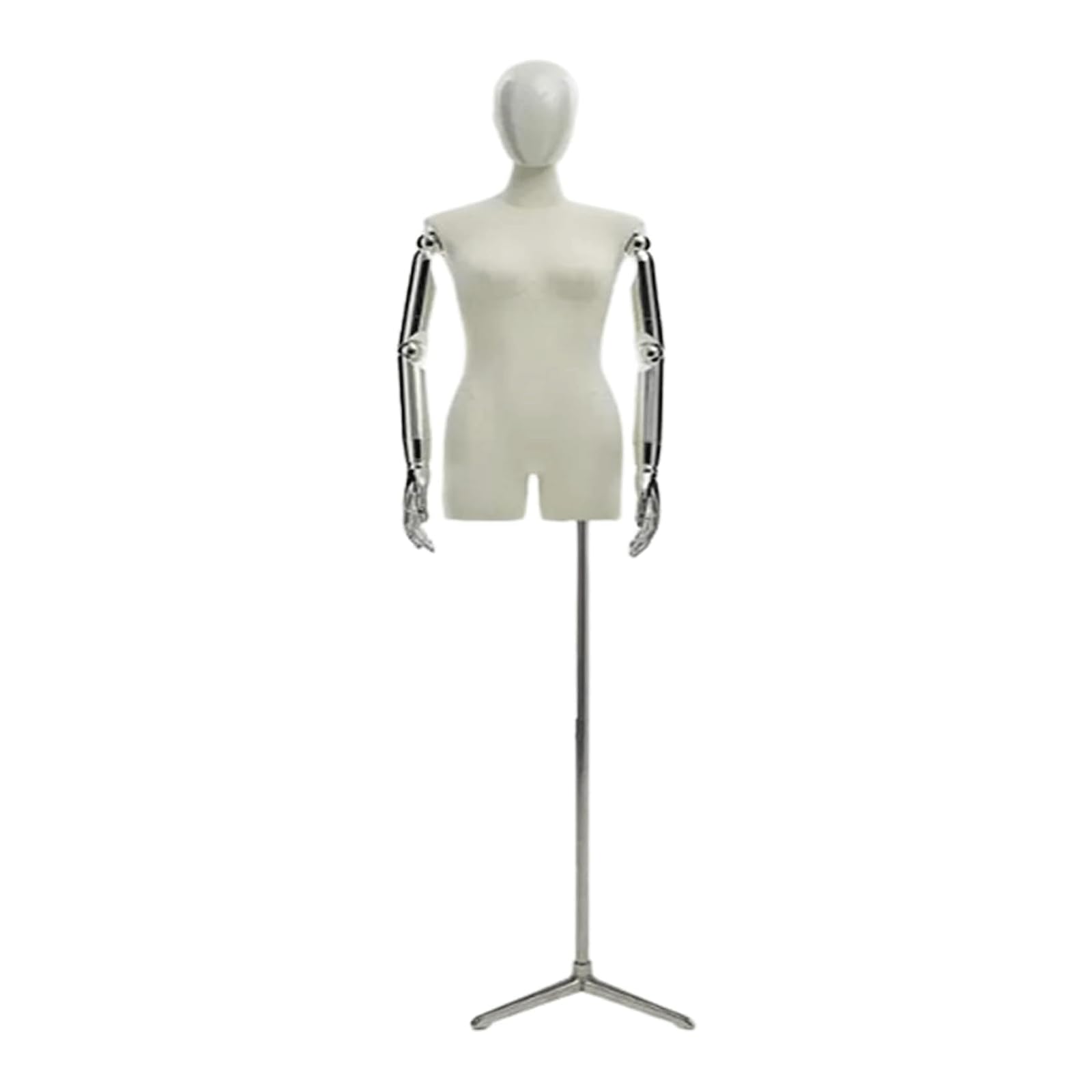 Sjdopulse Women's Light Mannequin Body Mannequin Torso Height Adjustable 145-180Cm Half Body Manikin With Plated Arms Premium Mannequins