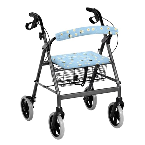 Image of Bee Rollator Accessories for Ladies Universal Walkers Seat Covers Cute Walkers for Seniors with Seat Covers Blue