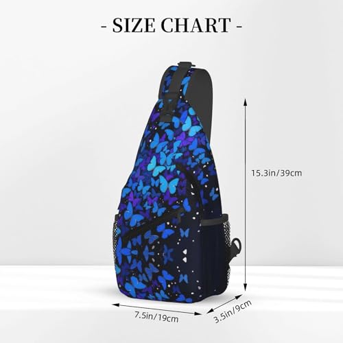 Mochila tipo bandolera ultraligera con diseño azul miniatura 3