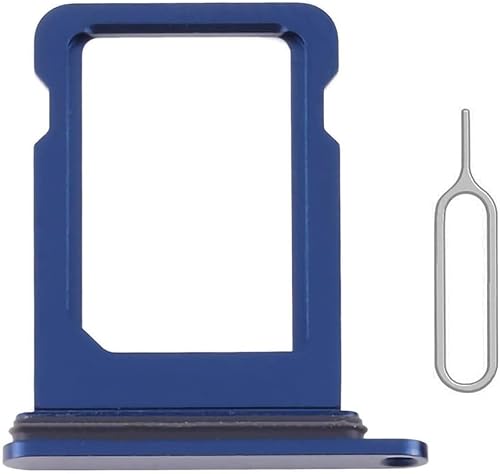 Reemplazo de ranura para bandeja de tarjeta SIM compatible con iPhone 13 (azul) con anillo de goma impermeable y pasador de expulsión