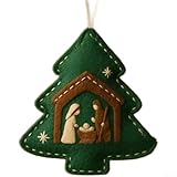 Festliche, handgefertigte Weihnachtskrippe aus Filz mit modernem künstlerischem Stil und detaillierten Handwerkstechniken für den Urlaub (A)