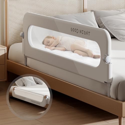 strenkitech Foldable Toddler Bed Rails - Kids Guard Bumper...