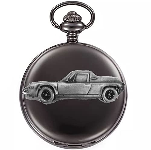 Montre de poche à quartz Europa Série 3 boîtier noir poli effet étain d'exception