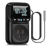 Diymore Digital Temperature Controller Outlet - 1800W Plug-in Thermostat with Heating & Cooling Modes, -104°F to 210°F Range for Greenhouse, Reptile, Incubator & Pool