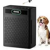 Airtok Air Purifiers for Home Large Room Up to 1848sq.ft, HEPA Air Purifier for Bedroom, Pet Hair Air Cleaner with Washable Filter, Aromatherapy, Sleep Mode Air Cleaners for Smoke, Office-AP3001 Black