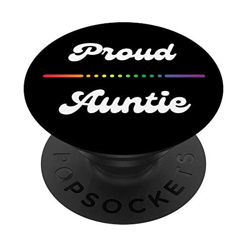 Tía orgullosa del orgullo gay, tía LGTB, LGTQB, familia aliada, arcoíris PopSockets PopGrip Intercambiable