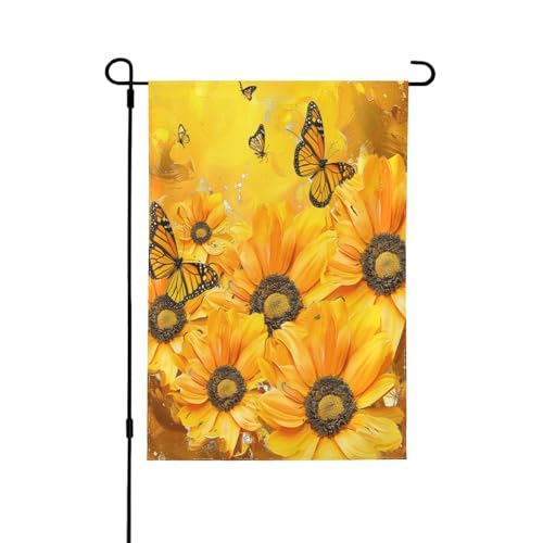 Drapeau de maison polyester 71x101 drapeau de jardin fleurs jaunes