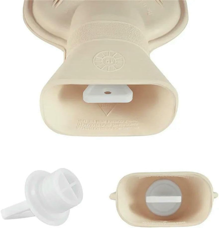 2L Cute Hot Water Bottle, Portable Belly Warmer, Belt Protector, Hand Warmer, Long Hot Water Bottle-Light Grey