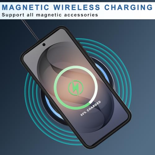 Image of CEDO Magnetic Cover for Samsung Galaxy S26 (5G) | Compatible with MagSafe Wireless Charging | Matte Black Case Designed with Magnetic Lock Shockproof Edge Protection Backcover (Translucent Black)