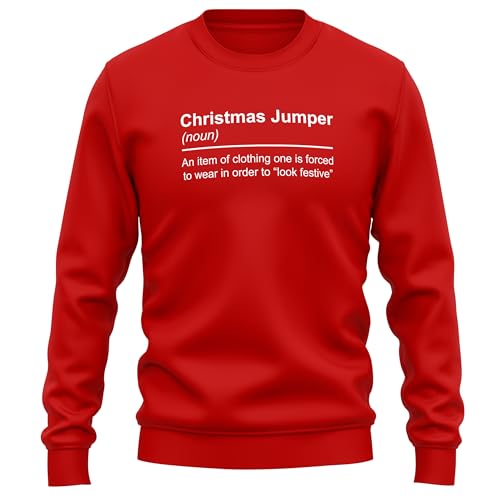Image of Purple Print House Christmas Jumper Definition Unisex Sweatshirt Men Women Funny Festive Xmas Gift, S, Red