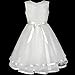 Sunny Fashion KZ64 Flower Girls Dress Off White Belted Wedding Party Bridesmaid Size 7