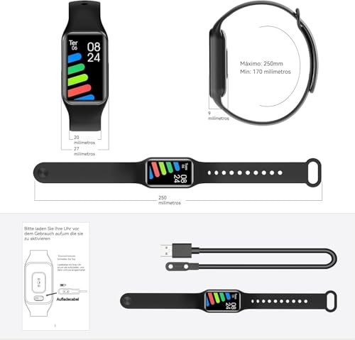 Smartwatch para homens e mulheres, IP68 relógio de fitness com tela colorida de 1,47'', relógio es