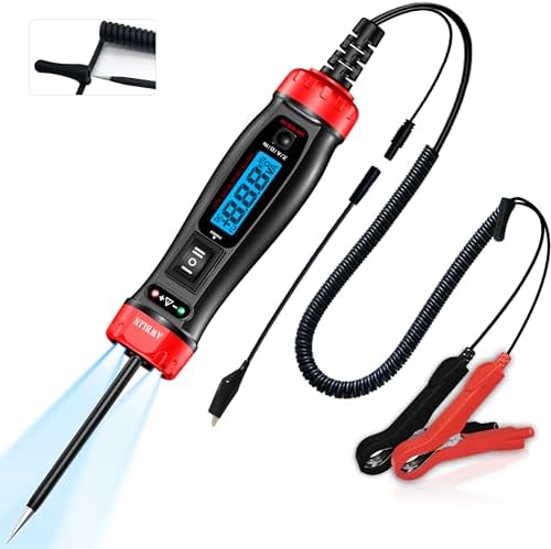Power Circuit Probe Tester, Automotive Test Digital LCD Light with Voltmeter and Lighting, DC Automatic Voltage Tester, Relay Fuse Component, Test