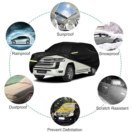 Image of Waterproof Car Cover for 2008-2024 Toyota Land Cruiser, 210T 6 Layers All WeatherCustom-Fit Outdoor Indoor Full Car Covers with Door Zipper for Snow Rain Dust Hail UV Protection