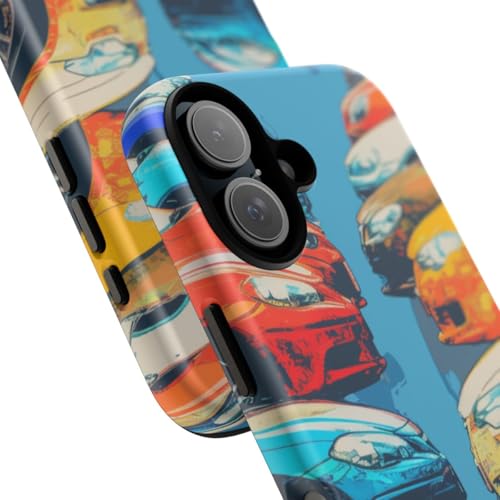 Coque iPhone 16 voitures modernes protection rigide mate et multicolore