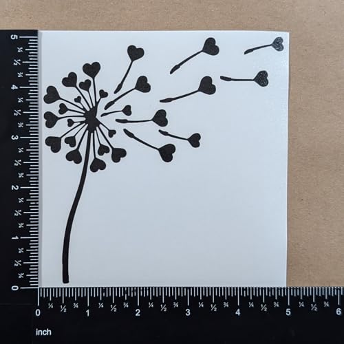 Image of Dandelion Blowing Decal 4 Pack: Blowing Dandelion Decals, Dandelion Flower, Dandelion Decals for Car Tumbler Laptop (Black, Large ~5 inch)
