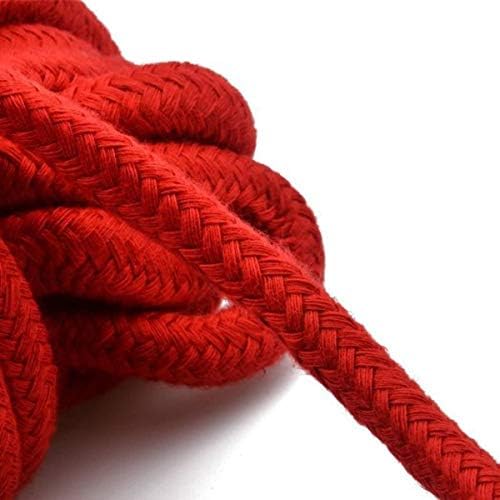 Soft Cotton Rope 10m Length 8mm Thick Multipurpose Durable Long Rope. Tying Rope Macrame Cord (3 Pack,Red,Black,Pink)