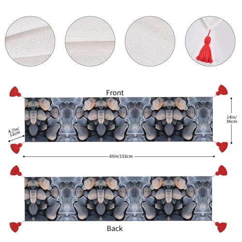 Chemin de table macramé avec pompons faits main pour décoration bohème chic