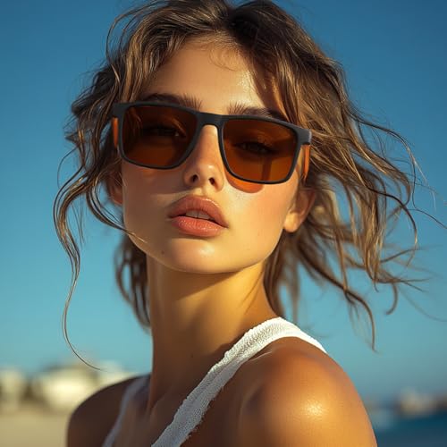 Polarised-Sunglasses-Mens-Womens-Unisex-Classic-Retro-UV400 Protection Rectangular Sunglasses Black Sun Glasses Ultralight Shades For Cycling Driving Fishing - Image 4