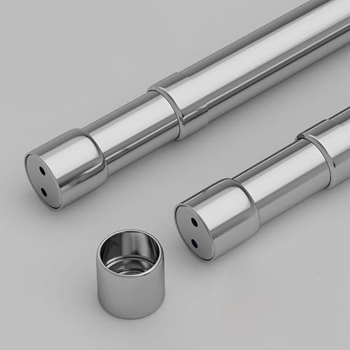 Ausziehbare Kleiderstange, Edelstahl Kleiderstange, Edelstahl Schrankstange, 2 Stück, Verstellbarer Kleiderschrank Kleiderstange, Garderoben-Stange, Schrankrohr Ausziehbar, 33-62cm, Silber