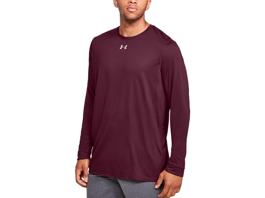 Under Armour Men's Maroon | Silver Tech 2.0 Long Sleeve T-Shirt
