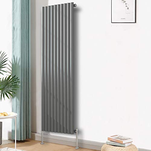 Blümme Vertical Oval Column Single Panel Radiator Anthracite 1600x590mm