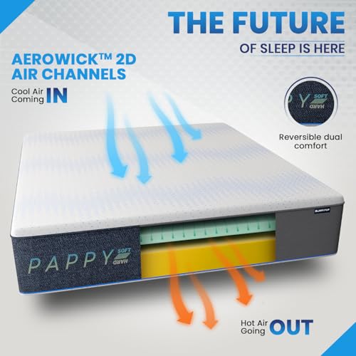 Image of ROMA PUF Pappy Reversible Super Soft PU Foam Mattress - Dual Comfort, Durable, Hypoallergenic for Ultimate Sleep Support, 5-Year Warranty (6 Inch, 75X70)