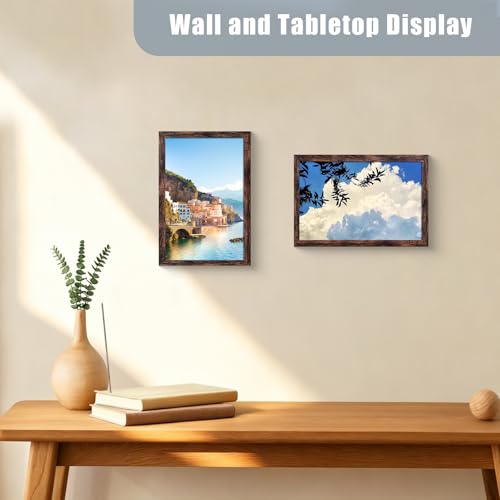 Image of LUCKYLIFE 8x12 Picture Frame Brown for Wall Mounting, 2 Pack