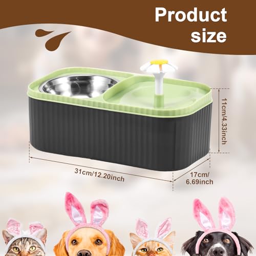Fuente de agua y comedero para gatos, 3L, acero inoxidable miniatura 2