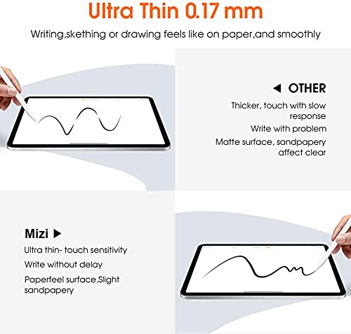 Image of Mizi (2 PACK Paperfeel Screen Protector Compatible with iPad Pro 11 (2022 & 2021 & 2020 & 2018 Models), Matte PET Film for Drawing No Glare and Paperfeel with Easy Installation Kit - Clear