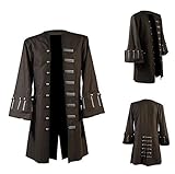 Men's Jack Sparrow Pirates of the Caribbean Cosplay Costume Outfit Coat Jacket (XL)