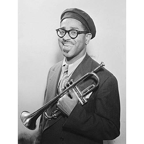 Wee Blue Coo Vintage Portrait Jazz Legend Dizzie Gillespie Wall Art Print Mur Décor 30 x 41 cm