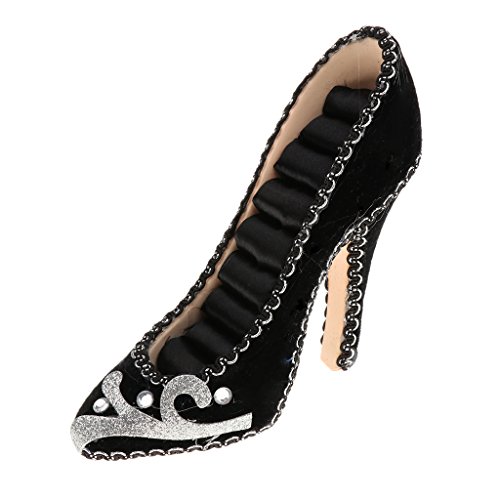 Preisvergleich Produktbild Ringhalter Schuh Ringschuh Schmuckschuh Ringständer Schmuckhalter - Schwarz