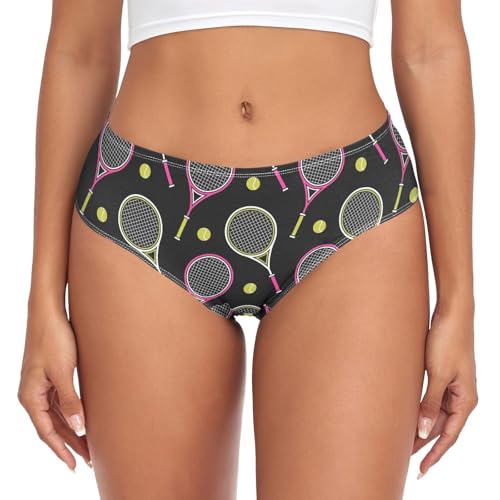 vvfelixl Panties for Women Tennis Rackets and Balls Women Underwear Cotton Cheeky Panties for Women...