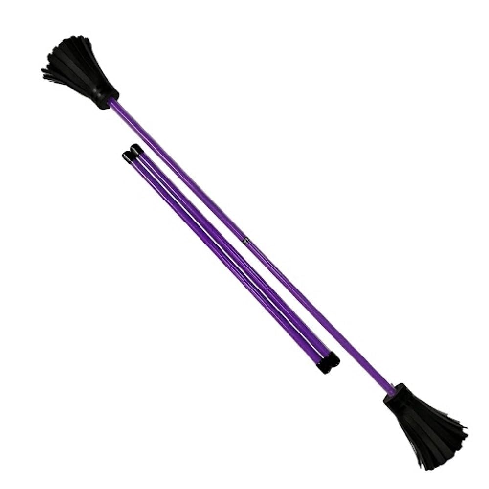 Z-STIX Juggling Flower Sticks-Devil Stick and 2 Hand Sticks, Beginner Friendly - UV Reactive Sport Line (UV Purple Stick with Black Flowers)