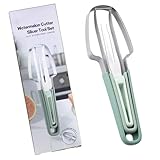 3 '- Affettatrice per anguria in acciaio inox, multifunzione, coltello da taglio per frutta, strumento estivo ergonomico per riunioni di campeggio a casa