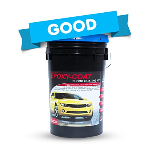 Epoxy Floor Kit- Epoxy-Coat"Good" Full Kit (Tan Base) With Beige Blend Flakes- Up To 500 Sq.ft. At 9.7 Mils - For Garage Floors, Basement Floors, Concrete, And More #TOP6