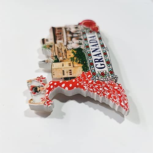 Imán de refrigerador Granada España 3D de resina miniatura 3