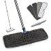 Masthome 16.8" Double Sided Flat Mop Hardwood Floor Dust Mop Microfiber & Chenille Wet Dry Mop With 2 Mop Refills And Scraping Dust Tool For Kitchen,Bathroom,Living Room Floor Cleaning