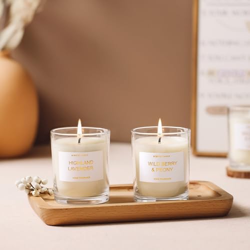 PROFIKLA Scented Candles Gift Set, Lavender, Peony & Wild Berries, Sandalwood Soy Wax Candles, 3 x 3.5oz 75 Hours Burn Time, Elegant Gift for Women and Men, Mum, Mother's Day, Birthday