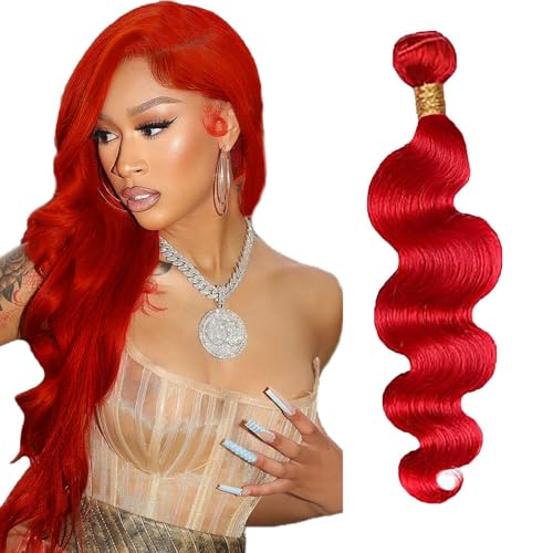 Red Bundles Human Hair Red Body Wave Bundle 18 Inch Burgundy Bundle Human Hair Extensions for Women